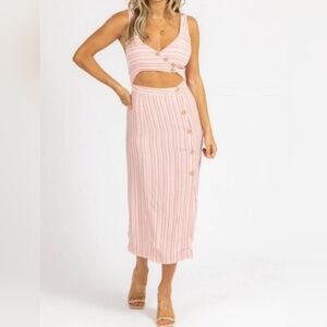 Skylar + Madison Pink and White Textured Dress